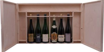 RIEDENKOLLEKTION - 6er Holzkiste Spezialanfertigung (Riedenkarte+Gläser+Wein)*** 